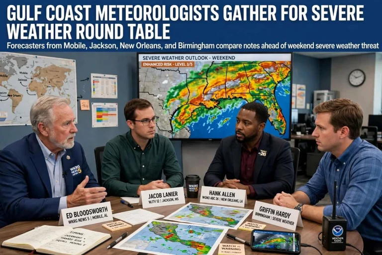 Illustration for the news story: Gulf Coast meteorologists gather for severe weather round table