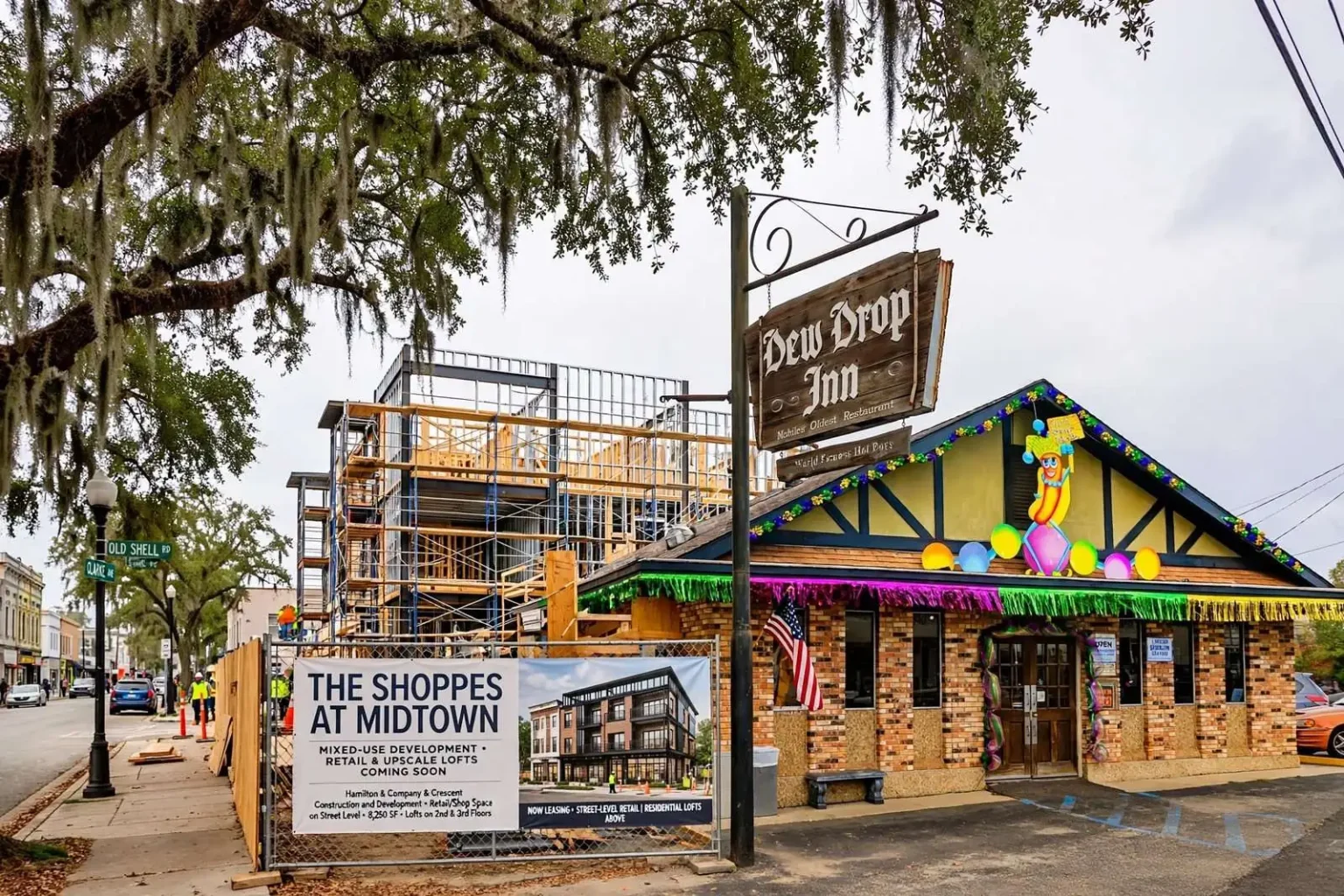 Illustration for the news story: Mixed-Use Shoppes at Midtown Planned Next to Mobile’s Dew Drop Inn