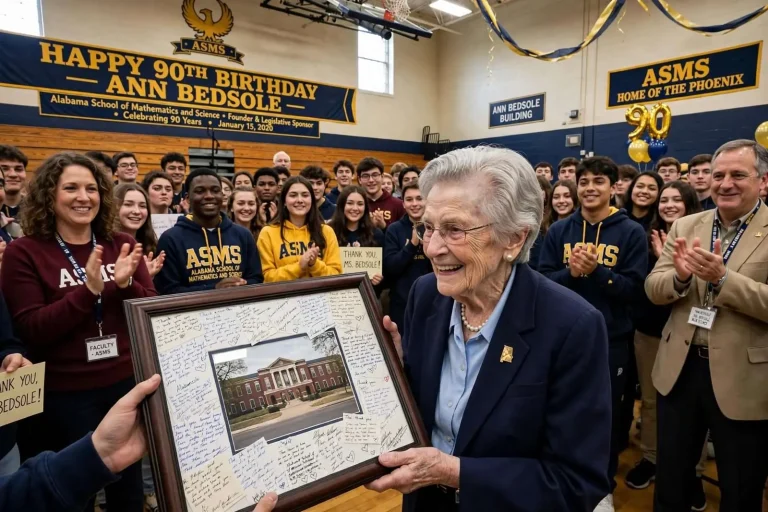 Illustration for the news story: Mobile’s Ann Bedsole, ASMS Founder, Celebrates 90th Birthday With School She Built