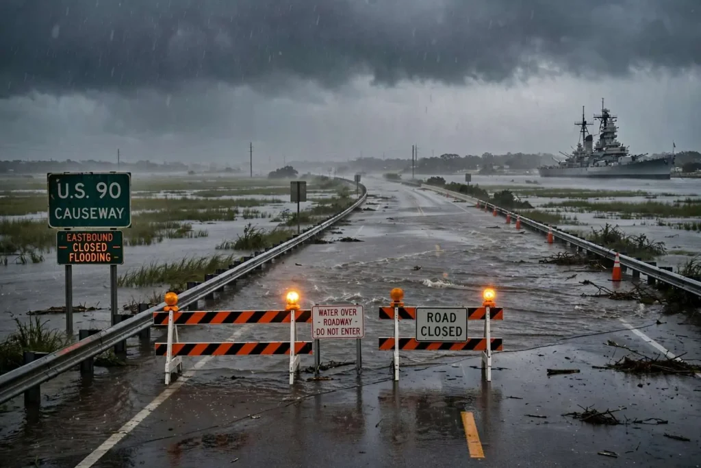Illustration for the news story: Severe Weather Prompts Closings and Cancellations Across Mobile and Baldwin Counties