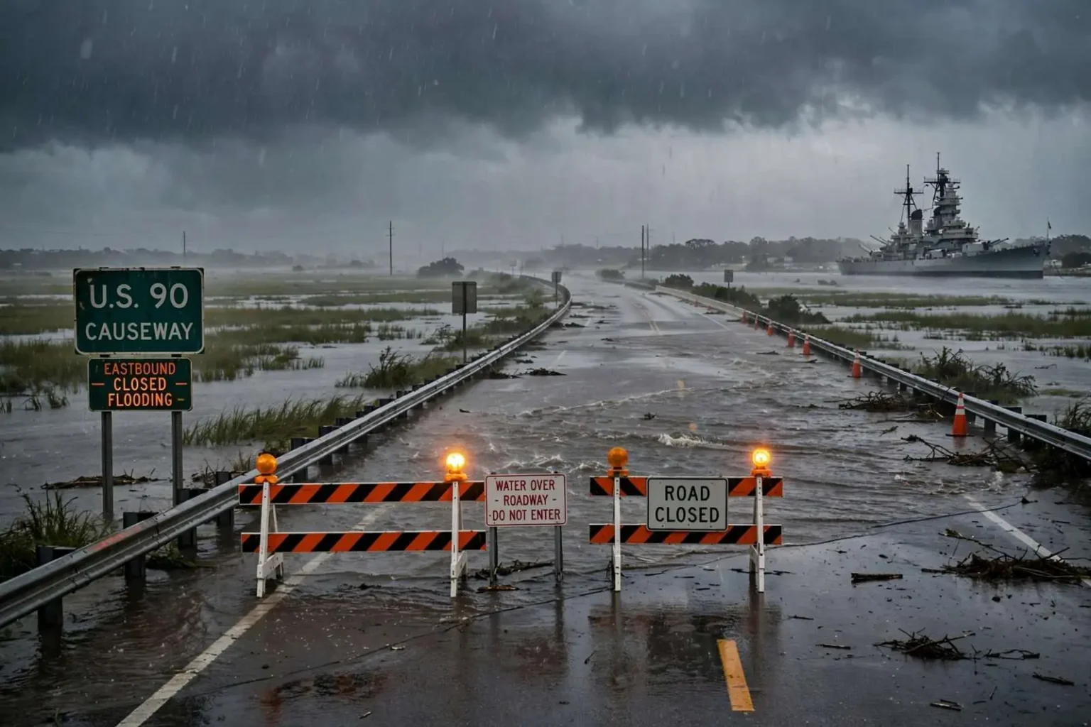 Illustration for the news story: Severe Weather Prompts Closings and Cancellations Across Mobile and Baldwin Counties