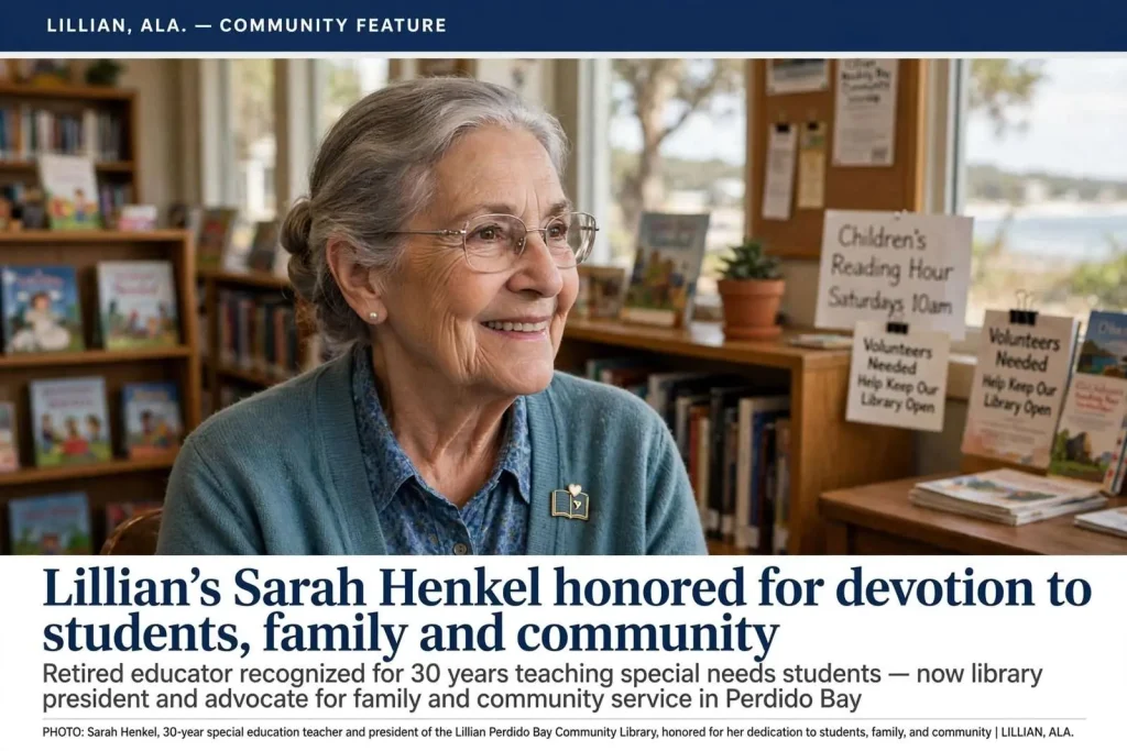 Illustration for the news story: Lillian’s Sarah Henkel honored for devotion to students, family and community