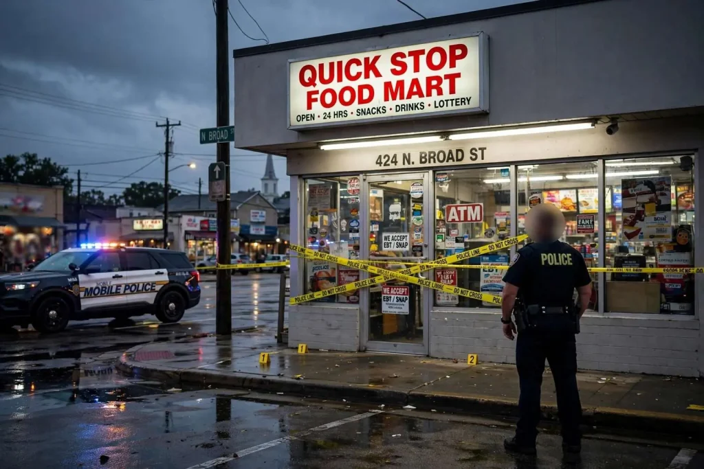 Illustration for the news story: Man Questioned in Deadly Broad Street Convenience Store Shooting; Victim Identified