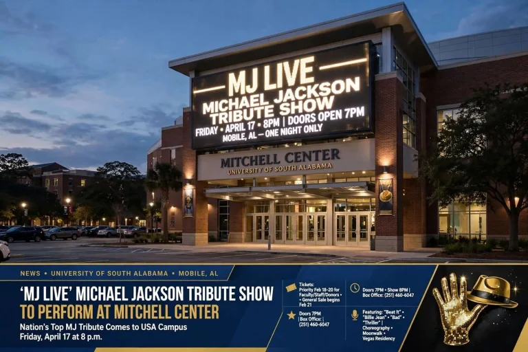 Illustration for the news story: Mitchell Center to host ‘MJ Live’ Michael Jackson tribute show