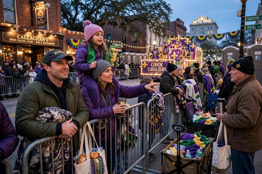 Illustration for the news story: Mobile Mardi Gras 101: How to Pick Your Parade Spot and Survive the Season