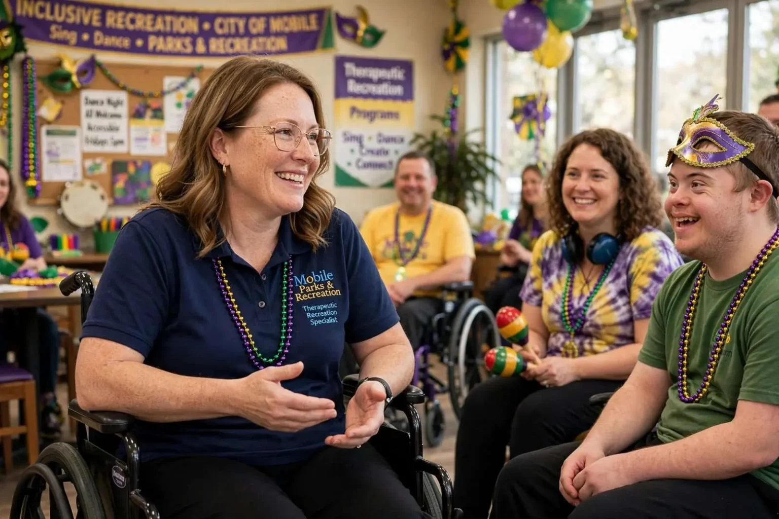 Illustration for the news story: Mobile therapeutic recreation specialist devotes career to people with special needs