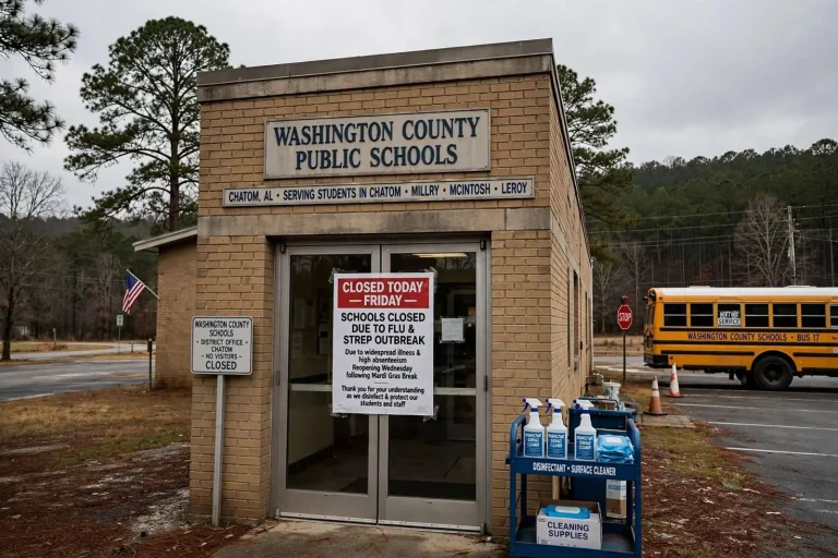 Illustration for the news story: Washington County Public Schools Closed Friday as Flu and Strep Drive Spike in Absences