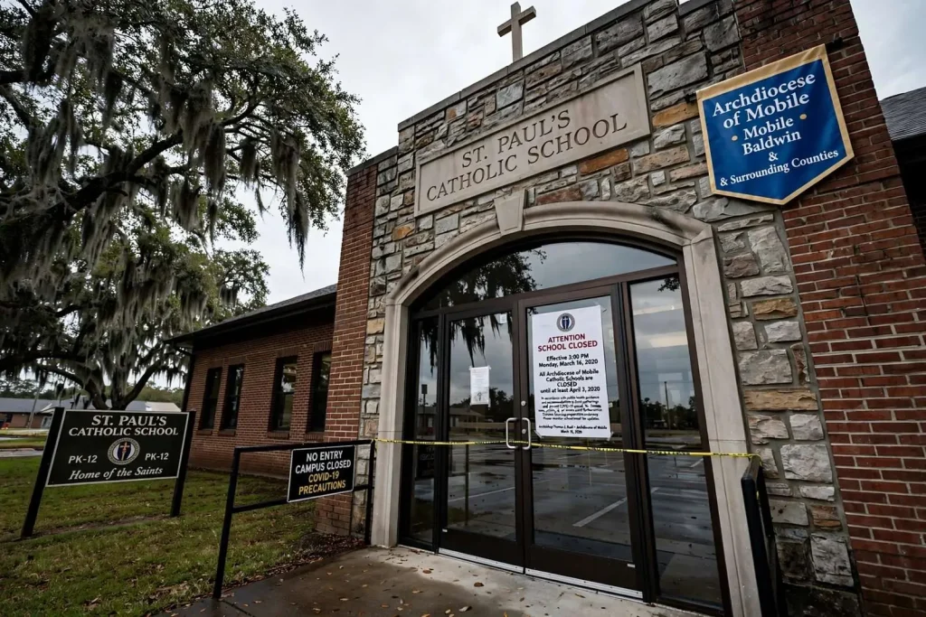 Illustration for the news story: Archdiocese of Mobile Catholic Schools Close Immediately Amid Coronavirus Concerns