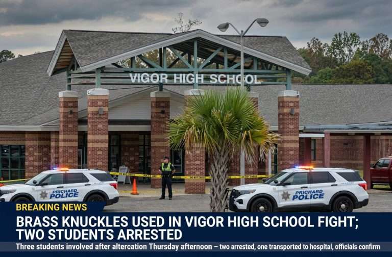 Illustration for the news story: Brass Knuckles Used in Vigor High School Fight; Two Students Arrested