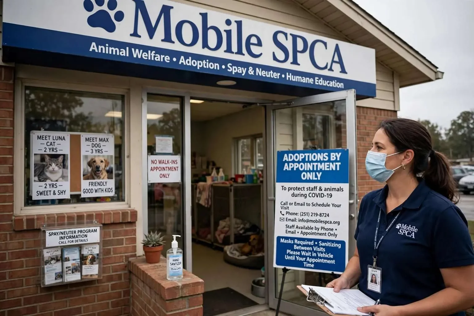 Illustration for the news story: Mobile SPCA moves to appointment-only adoptions during coronavirus