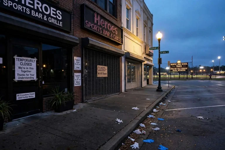 Illustration for the news story: Quiet Streets, Closed Restaurants and a Bright Spot: Mobile Adjusts to Life Under Quarantine