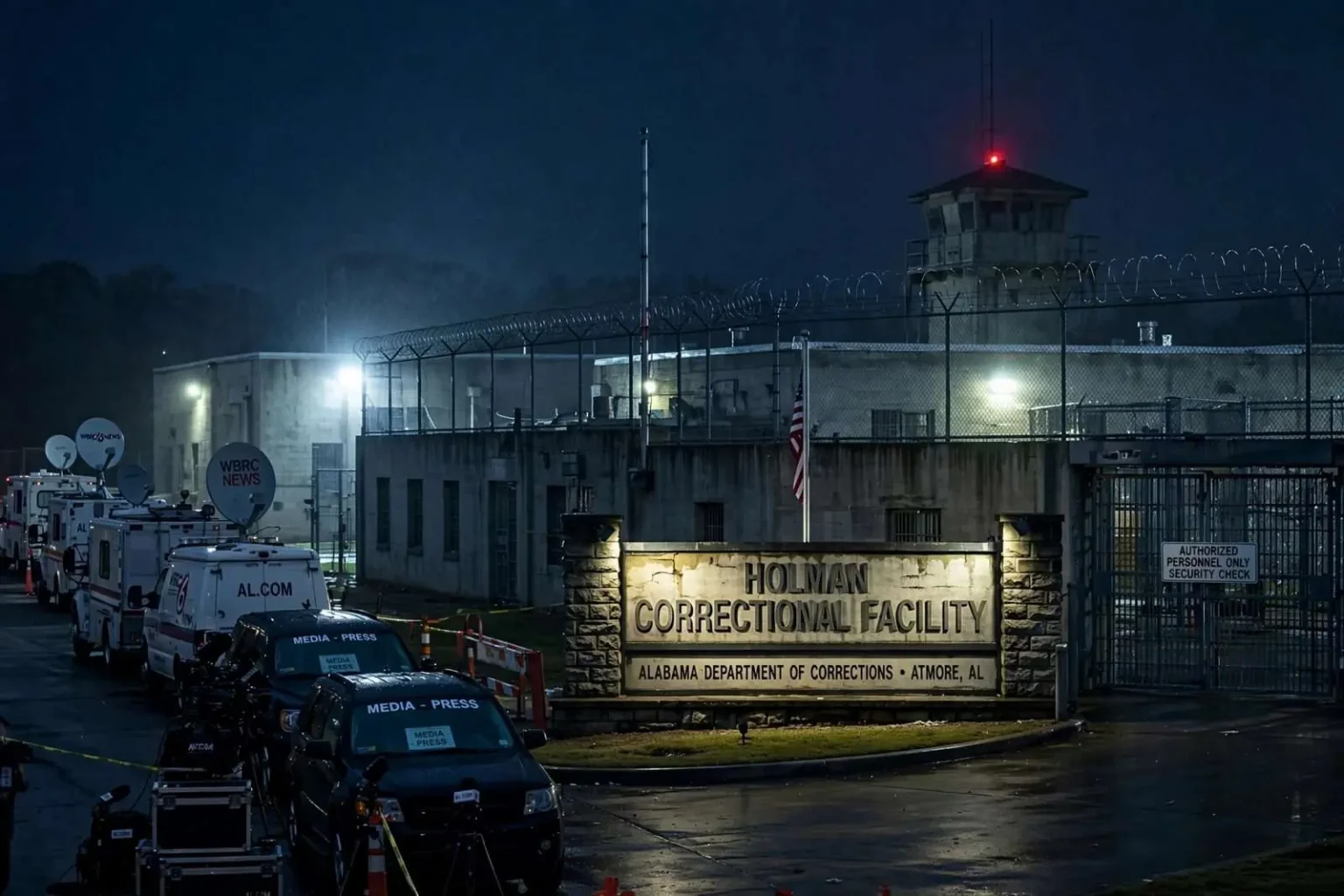 Illustration for the news story: Reporter’s firsthand account: Inside the execution of Nathaniel Woods at Holman prison