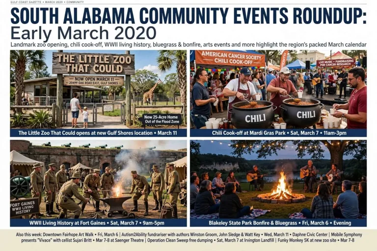 Illustration for the news story: South Alabama Community Events Roundup: Early March 2020