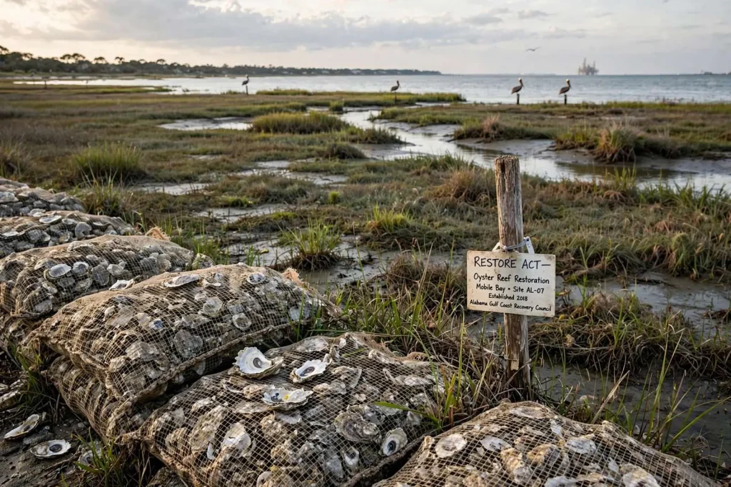 Illustration for the news story: A Decade After Deepwater Horizon, Alabama’s Gulf Coast Recovery Is Still a Work in Progress