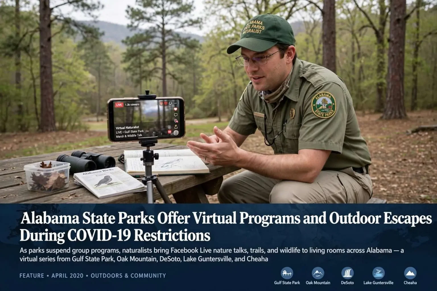 Illustration for the news story: Alabama State Parks Offer Virtual Programs and Outdoor Escapes During COVID-19 Restrictions