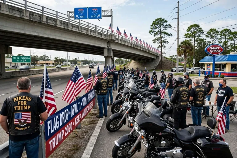 Illustration for the news story: Bikers for Trump Group Plans Flag Drop Event on Highway 90 in Pensacola