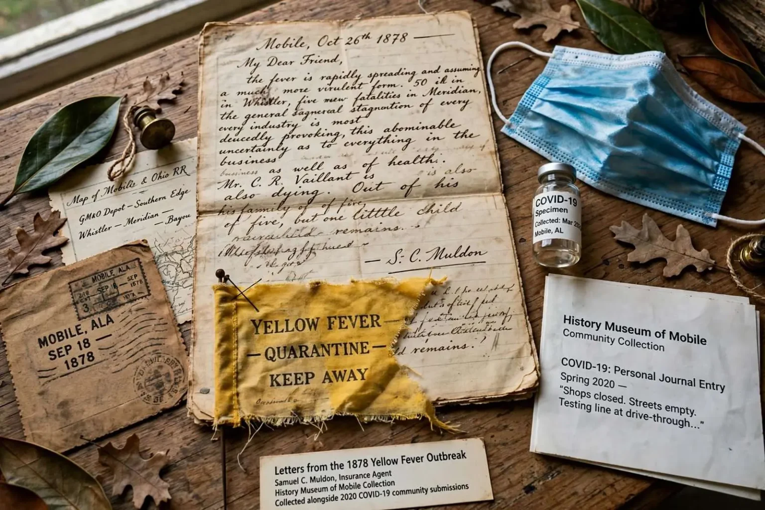 Illustration for the news story: Letters From Mobile’s 1878 Yellow Fever Epidemic Echo Through 2020’s Pandemic