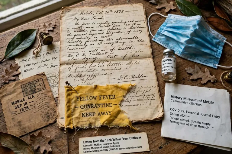 Illustration for the news story: Letters From Mobile’s 1878 Yellow Fever Epidemic Echo Through 2020’s Pandemic