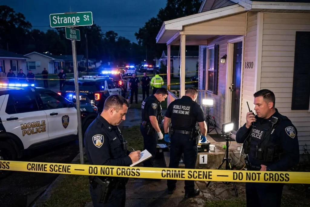 Illustration for the news story: Mobile Police investigating fatal shooting on Strange Street