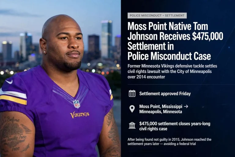 Illustration for the news story: Moss Point Native Tom Johnson Receives $475,000 Settlement in Police Misconduct Case