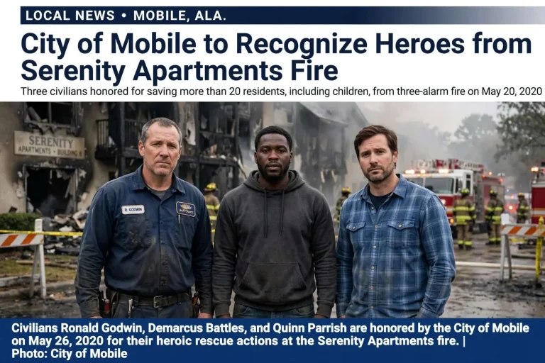 Illustration for the news story: City of Mobile to recognize heroes from Serenity Apartments fire