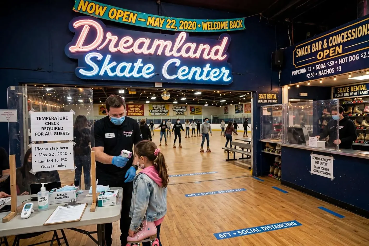 Illustration for the news story: Dreamland Skate Center Rolls Again as Mobile Businesses Reopen