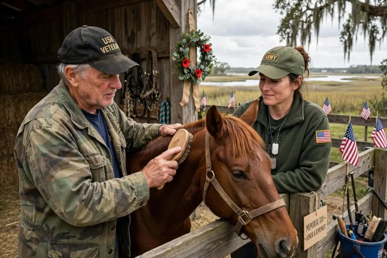 Illustration for the news story: Gulf Coast Veterans Find Healing Through Equine Therapy as Memorial Day Approaches