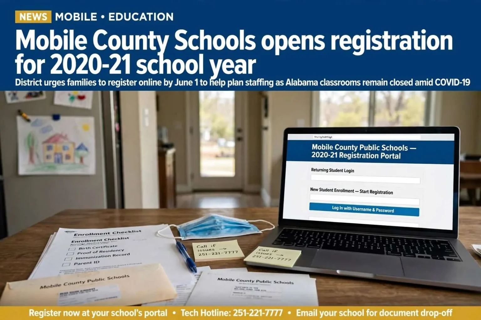 Illustration for the news story: Mobile County Schools opens registration for 2020-21 school year