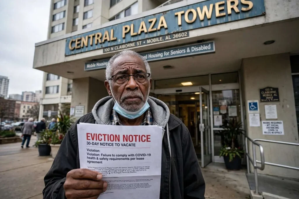 Illustration for the news story: Mobile Senior Housing Residents Get Eviction Notices Over Coronavirus Rule Violations