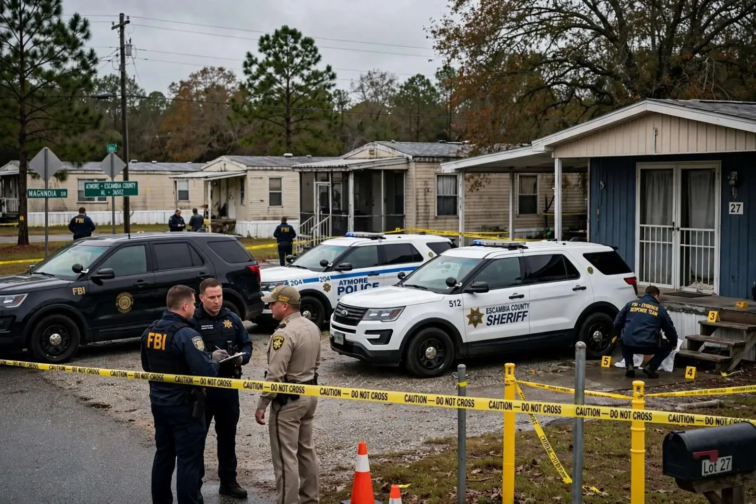 Illustration for the news story: Murder suspect wanted in North Carolina shot and killed by authorities in Atmore
