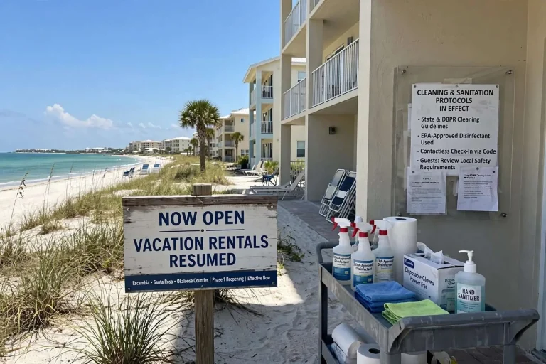 Illustration for the news story: Short-Term Vacation Rentals Cleared to Reopen in Three Northwest Florida Counties