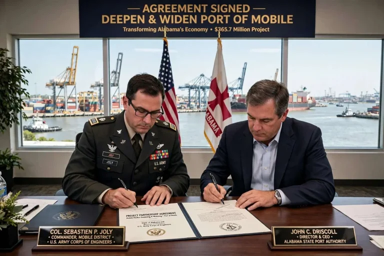 Illustration for the news story: Agreement Signed to Deepen and Widen Port of Mobile