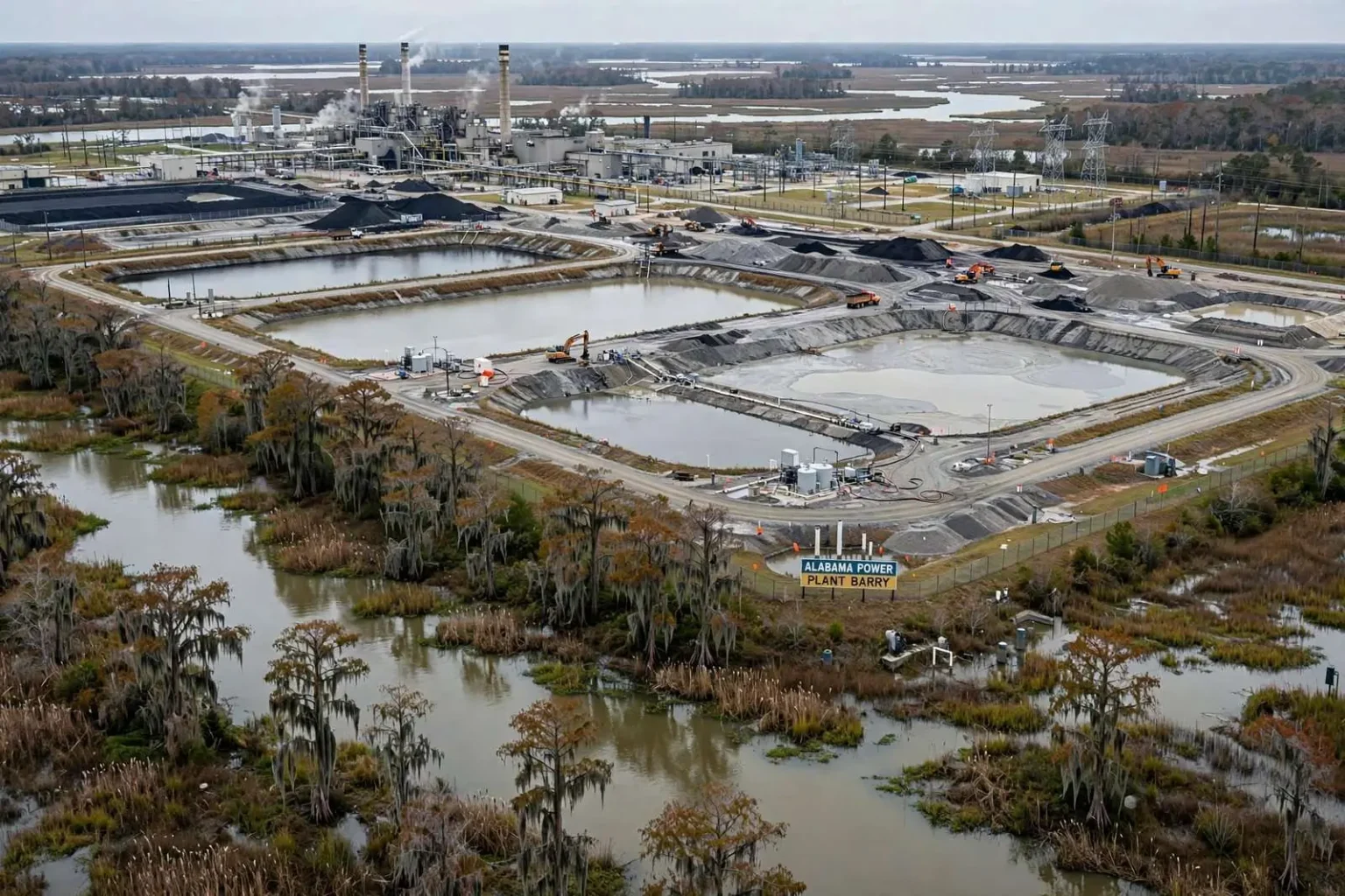 Illustration for the news story: Alabama Power Outlines Plan to Close Coal Ash Ponds at Plant Barry During Public Meeting in Satsuma