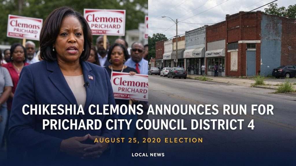 Illustration for the news story: Chikeshia Clemons Announces Run for Prichard City Council District 4