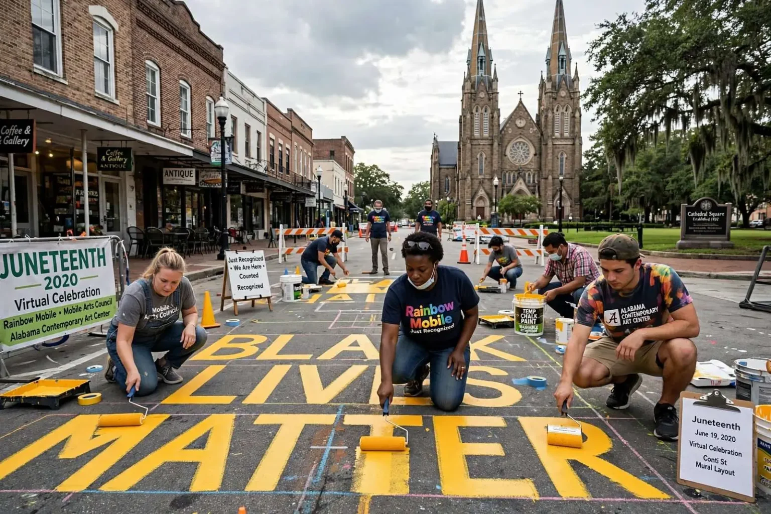 Illustration for the news story: ‘Just Recognized’: Downtown Mobile to Paint Black Lives Matter Mural for Juneteenth