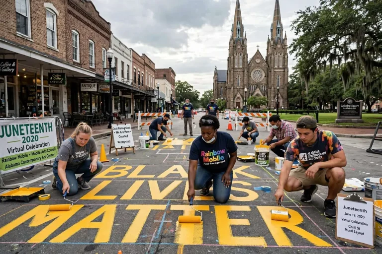 Illustration for the news story: ‘Just Recognized’: Downtown Mobile to Paint Black Lives Matter Mural for Juneteenth
