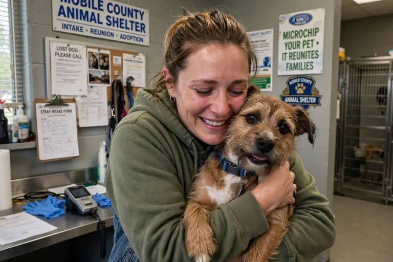 Illustration for the news story: Microchip Reunites Mobile County Owner With Dog Missing Two Years