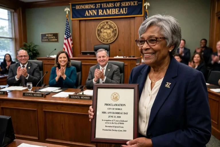 Illustration for the news story: Mobile City Council Salutes 37-Year City Veteran Ann Rambeau With Her Own Day