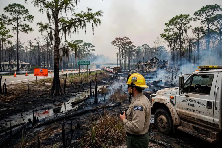 Illustration for the news story: No charges to be filed in Five Mile Swamp Fire that burned 2,000 acres