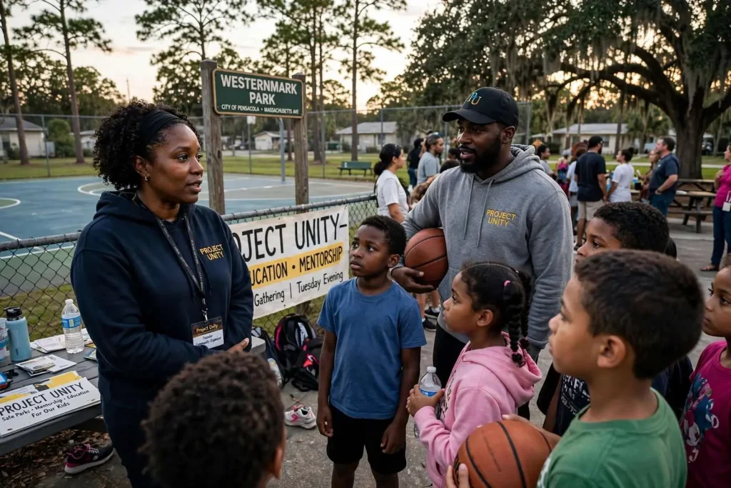 Illustration for the news story: Pensacola group Project Unity reaches out to kids after recent gun violence