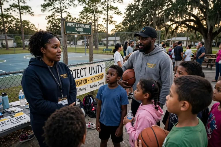 Illustration for the news story: Pensacola group Project Unity reaches out to kids after recent gun violence