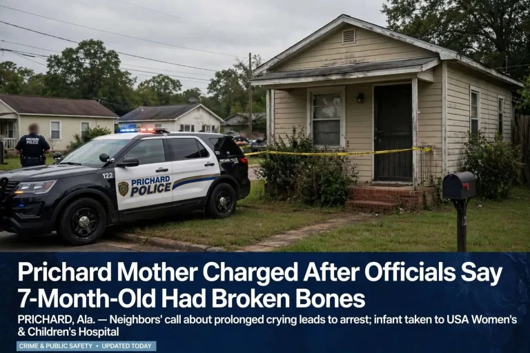 Illustration for the news story: Prichard Mother Charged After Officials Say 7-Month-Old Had Broken Bones