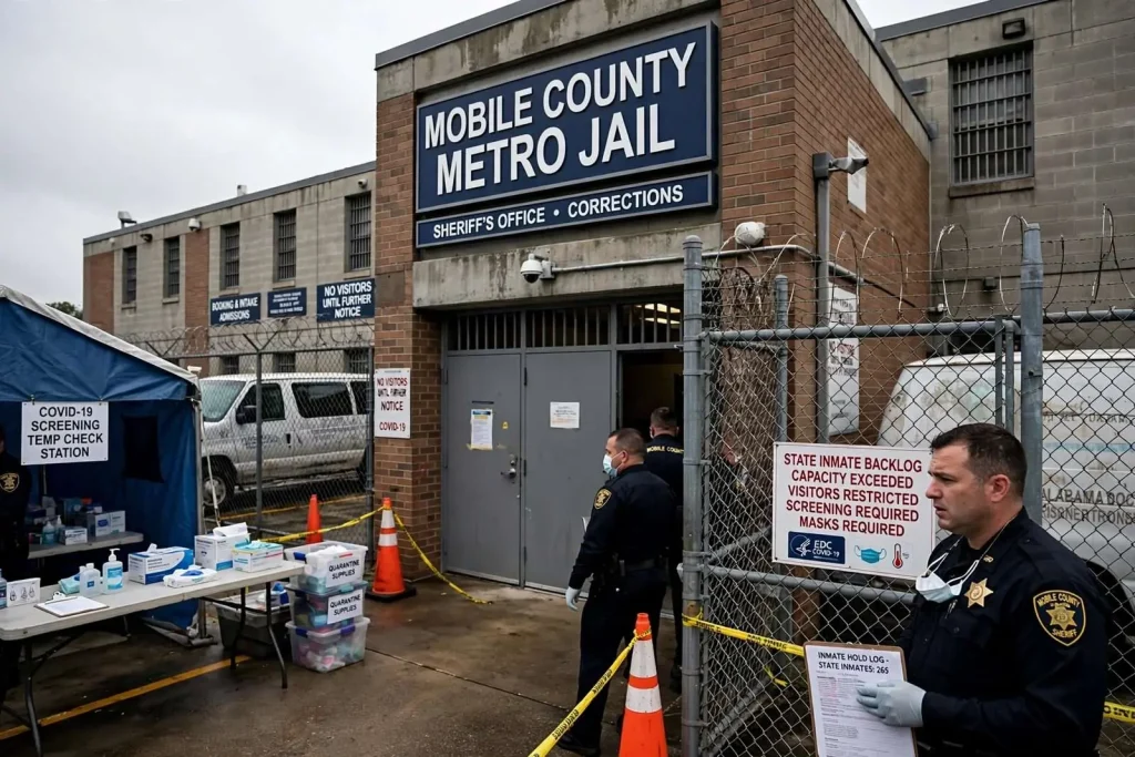 Illustration for the news story: State Inmate Backlog at Mobile County Metro Jail Raises COVID-19 Concerns