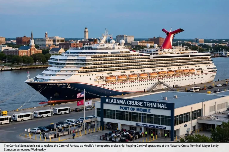 Illustration for the news story: Carnival Sensation to Replace Fantasy as Port of Mobile Cruise Ship