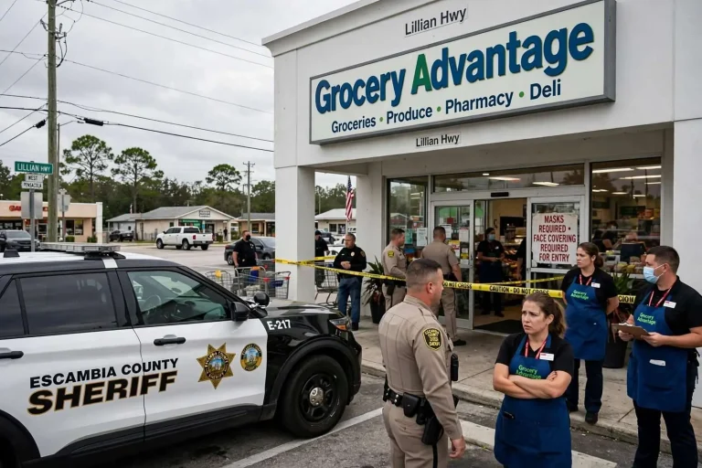 Illustration for the news story: Employees Call 911 After Ax-Carrying Man Refuses to Wear Mask at West Pensacola Grocery Store
