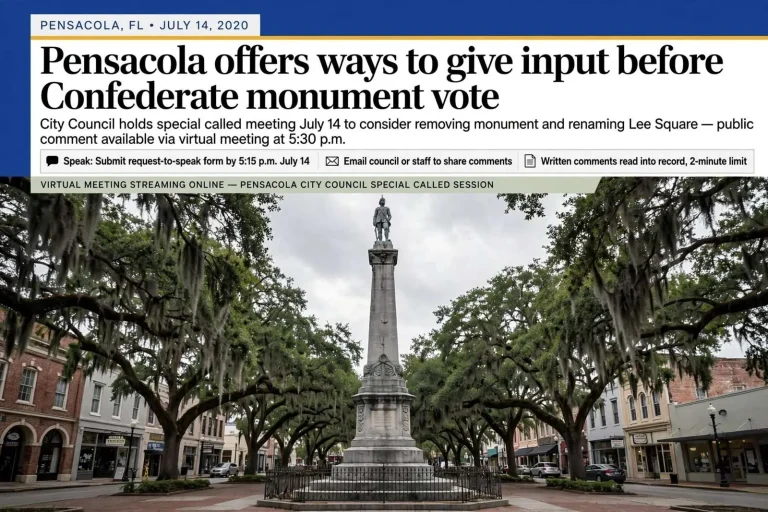 Illustration for the news story: Pensacola offers ways to give input before Confederate monument vote