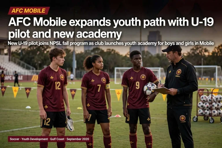 Illustration for the news story: AFC Mobile expands youth path with U-19 pilot and new academy