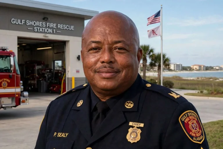Illustration for the news story: Gulf Shores Names Veteran Mobile Fire Chief Mark Sealy to Lead Fire Rescue