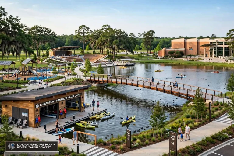 Illustration for the news story: Mobile Unveils Vision for Overhauling Langan Municipal Park
