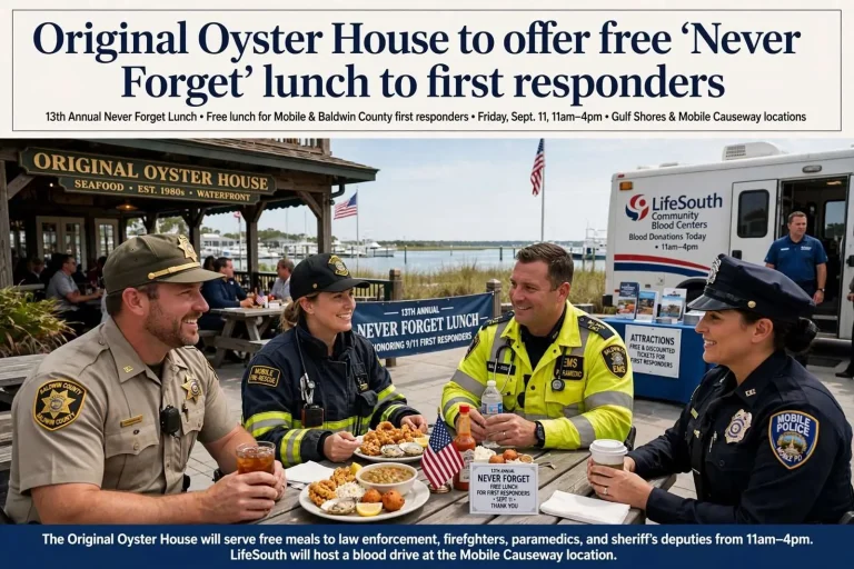 Illustration for the news story: Original Oyster House to offer free ‘Never Forget’ lunch to first responders